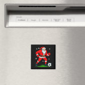 Santa Playing Soccer Xmas Funny Christmas Soccer S Magnet (In Situ (Geschirrspüler))