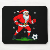 Santa Playing Soccer Xmas Funny Christmas Soccer S Mousepad (Vorne)