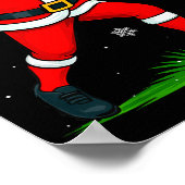 Santa Playing Soccer Xmas Funny Christmas Soccer S Poster (Ecke)
