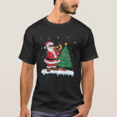 Santa Playing Trombone Boys Mädchen Kinder Baumleu T-Shirt (Vorderseite)