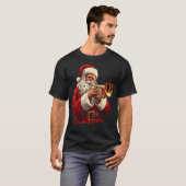 Santa Playing Trumpet Funny Trumpeter Xmas Christm T-Shirt (Vorne ganz)