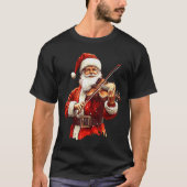 Santa Playing Violin Funny Violin Player Violinist T-Shirt (Vorderseite)