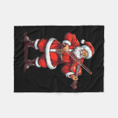 Santa Playing Violin Funny Violinist Violin Player Fleecedecke (Vorderseite (Horizontal))
