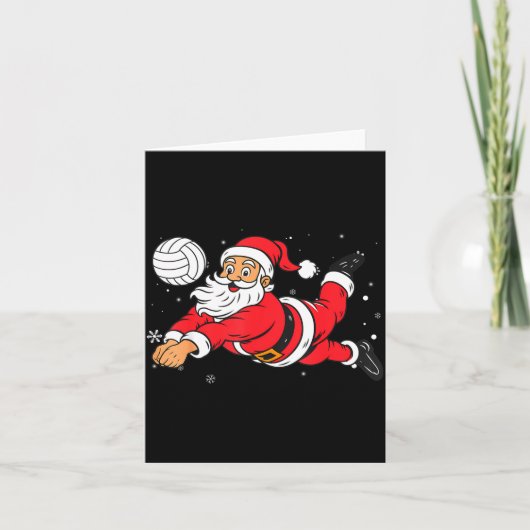 Santa Playing Volleyball Christmas Pajama Cool Srt Karte (Vorderseite)
