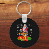 Santa Playing Xylophone Instrument Colorful Christ Schlüsselanhänger (Vorderseite)