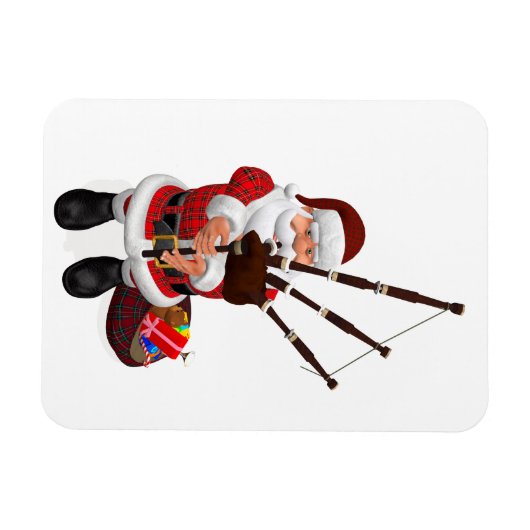 Santa Plays Bagpipe Magnet (Horizontal)