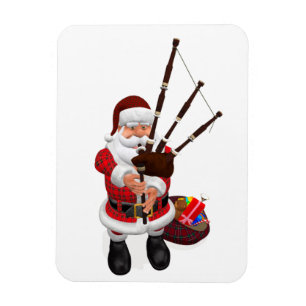 Santa Plays Bagpipe Magnet