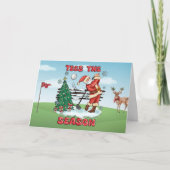 Santa Plays Golf - T-Shirts der Saison Karte (Vorderseite)
