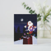 Santa Plays Guitar Feiertagspostkarte (Stehend Vorderseite)