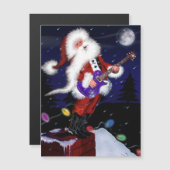 Santa Plays Guitar Magnetkarte (Vorne/Hinten)