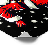 Santa Plays Soccer Bicycle Kick, Christmas Women M Poster (Ecke)