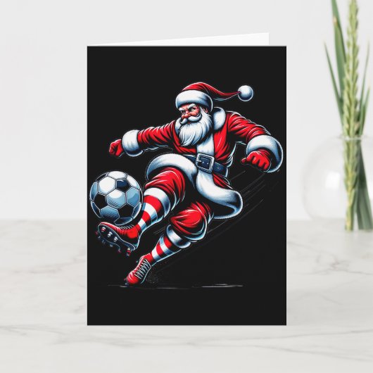 Santa Plays Soccer Christmas Srts Women Men Kids Karte (Vorderseite)