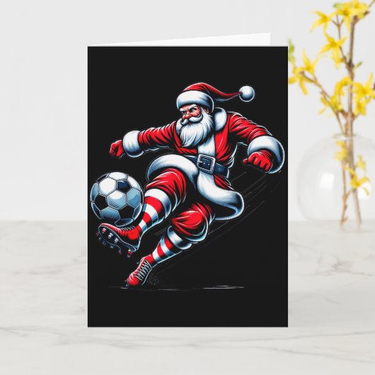 Santa Plays Soccer Christmas Srts Women Men Kids Karte (Gelbe Blume)