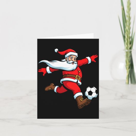 Santa Plays Soccer Christmas Srts Women Men Kids L Karte (Vorderseite)