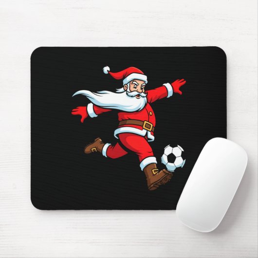 Santa Plays Soccer Christmas Srts Women Men Kids L Mousepad (Mit Mouse)