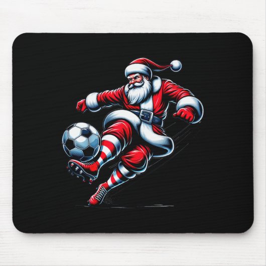 Santa Plays Soccer Christmas Srts Women Men Kids Mousepad (Vorne)