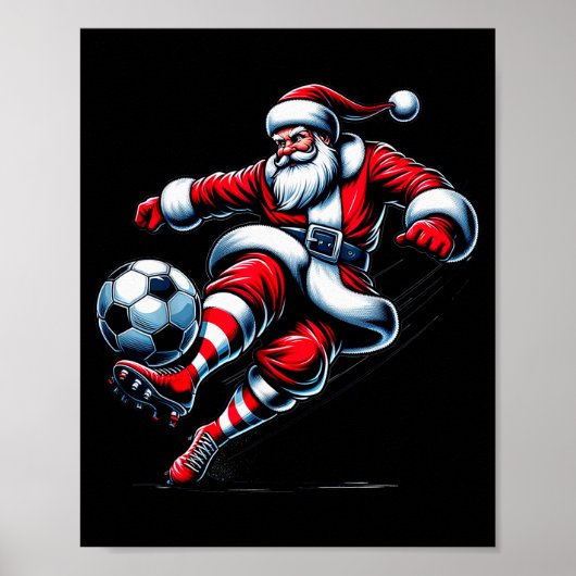 Santa Plays Soccer Christmas Srts Women Men Kids Poster (Vorne)