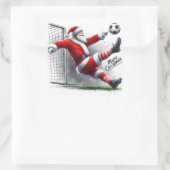 Santa Plays Soccer fröhlich am Weihnachtsfeiertag Quadratischer Aufkleber (Tasche)