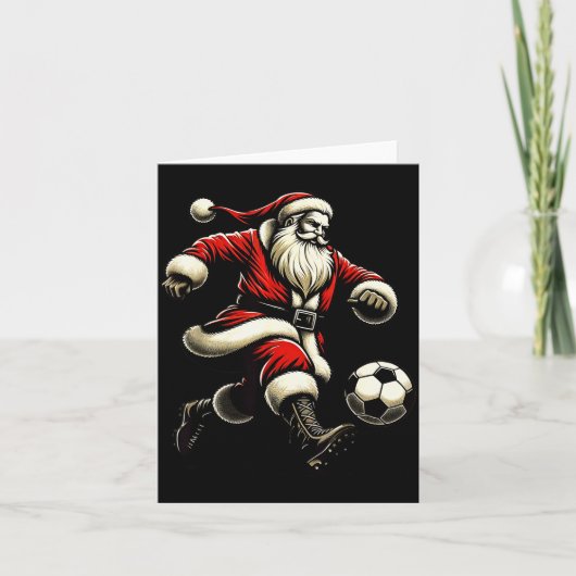 Santa Plays Soccer Srts, Xmas Christmas Women Men Karte (Vorderseite)