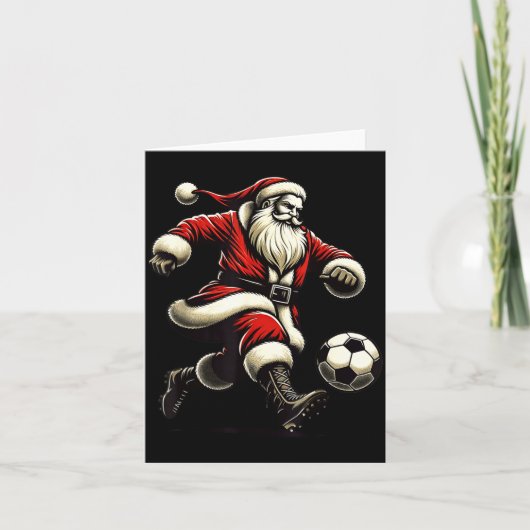 Santa Plays Soccer Srts, Xmas Christmas Women Men Karte (Vorderseite)