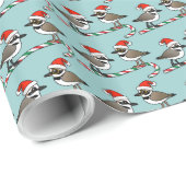 Santa Plovers Geschenkpapier (Rolleneckpunkt)
