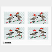 Santa Plovers Rechteckiger Aufkleber (Blatt)