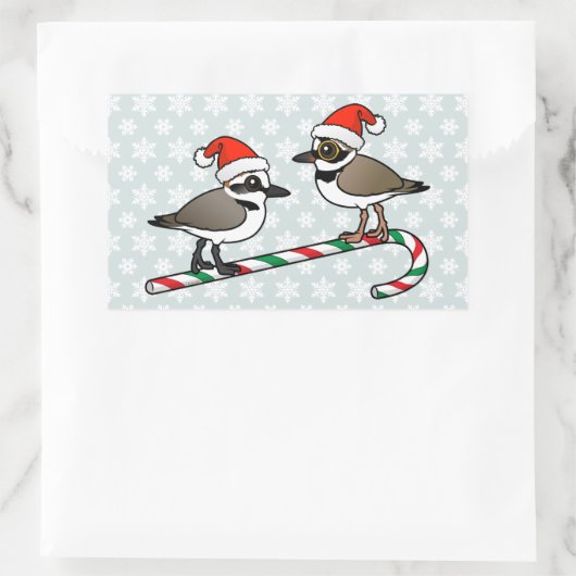 Santa Plovers Rechteckiger Aufkleber (Tasche)