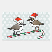Santa Plovers Rechteckiger Aufkleber (Vorderseite)