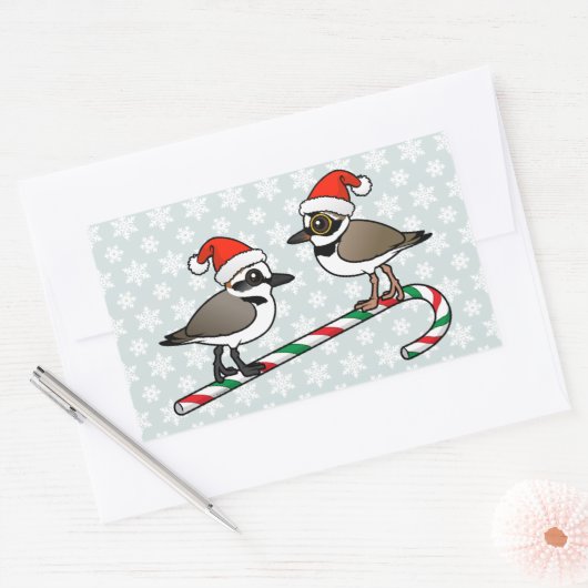 Santa Plovers Rechteckiger Aufkleber (Umschlag)