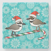 Santa Plovers Steinuntersetzer (Vorderseite)