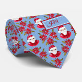 Santa Poinsettia Traditionelles Add Initial Christ Krawatte (Gerollt)