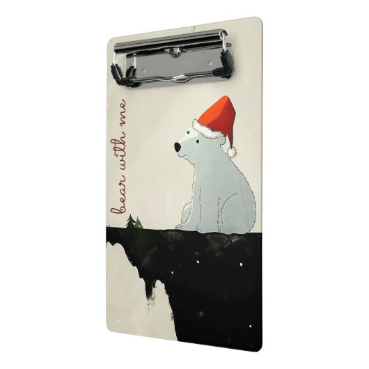 Santa Polar Bär Weihnachten Mini Klemmbrett (Gewinkelt2)