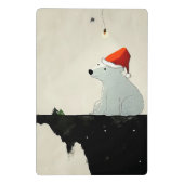 Santa Polar Bär Weihnachten Mini Klemmbrett (Rückseite)