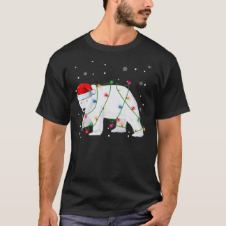 Santa Polar Bär Weihnachtsbaum Lichter Bären Liebh T-Shirt