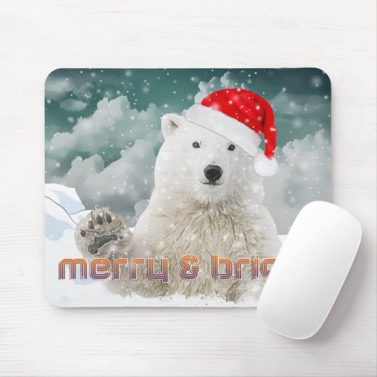 Santa Polar Bear | Beary Christmas Mousepad (Mit Mouse)