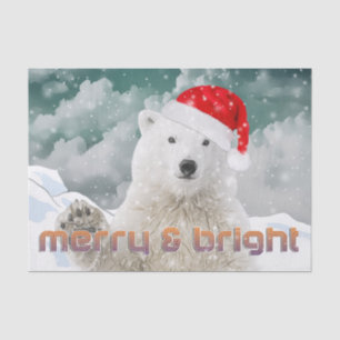 Santa Polar Bear Beary Christmas Paper Seidenpapier
