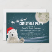 Santa Polar Bear | Beary Christmas Santa Sleigh Einladung (Vorderseite)