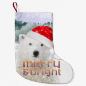Santa Polar Bear | Beary Christmas Strumpf Kleiner Weihnachtsstrumpf (Vorderseite)