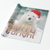 Santa Polar Bear | Beary Christmas Wrapping Paper Geschenkpapier (Ungerollt)