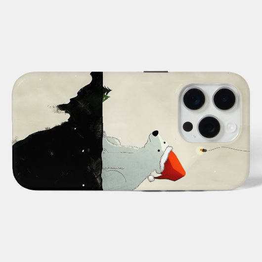 Santa Polar Bear Case-Mate iPhone Hülle (Rückseite (Horizontal))