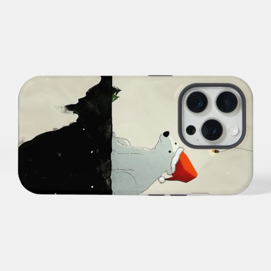 Santa Polar Bear iPhone Hülle (Rückseite (Horizontal))