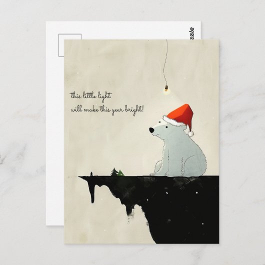 Santa Polar Bear Postkarte (Vorne/Hinten)