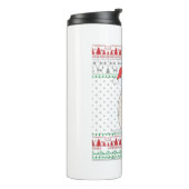 Santa Polar Bear Ugly Weihnachtskrautmatte Thermosbecher (Nach links gedreht)