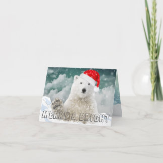 Santa Polar Bear | Weihnachts-Grußkarte Feiertagskarte