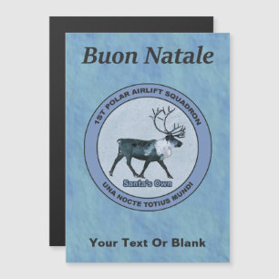 Santa Polar Sqdn - gedämpft - Buon Natale Magnetkarte