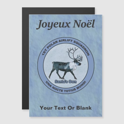 Santa Polar Sqdn - gedämpft - Joyeux Noё l Magnetkarte (Vorne/Hinten)