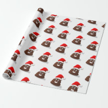 Santa Poo Emoji Geschenkpapier