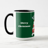 Santa & Poodle 2025 Weihnachts Grüne Tasse (Links)