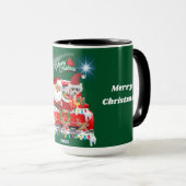 Santa & Poodle 2025 Weihnachts Grüne Tasse (VorderseiteRechts)