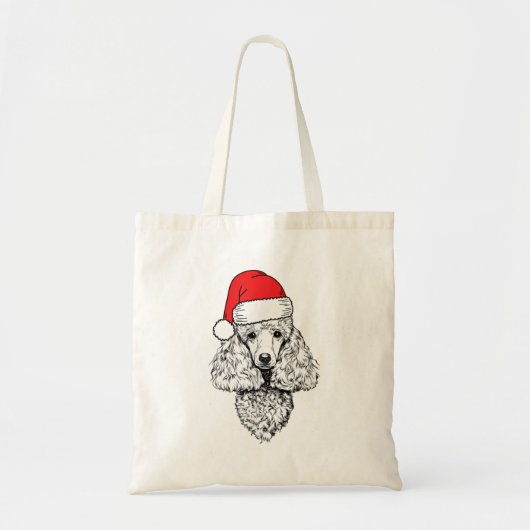 Santa Poodle Dog Ugly Weihnachten Tragetasche (Vorne)